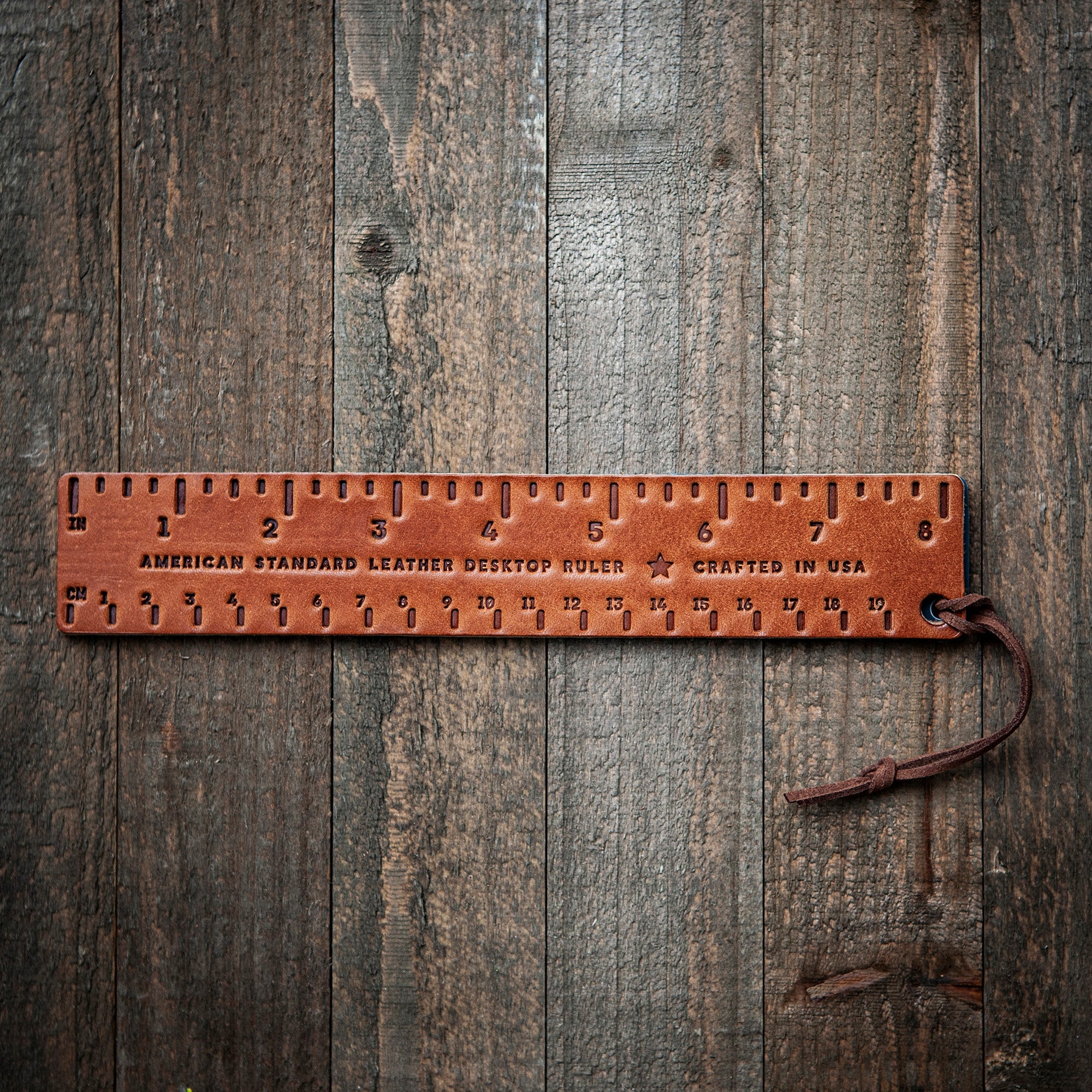 Leather Desktop Ruler – Charcoal and BBQ