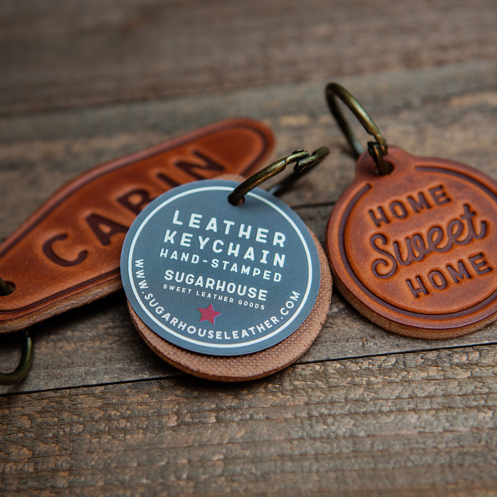 South Dakota State Silhouette Leather Keychain Motel Style