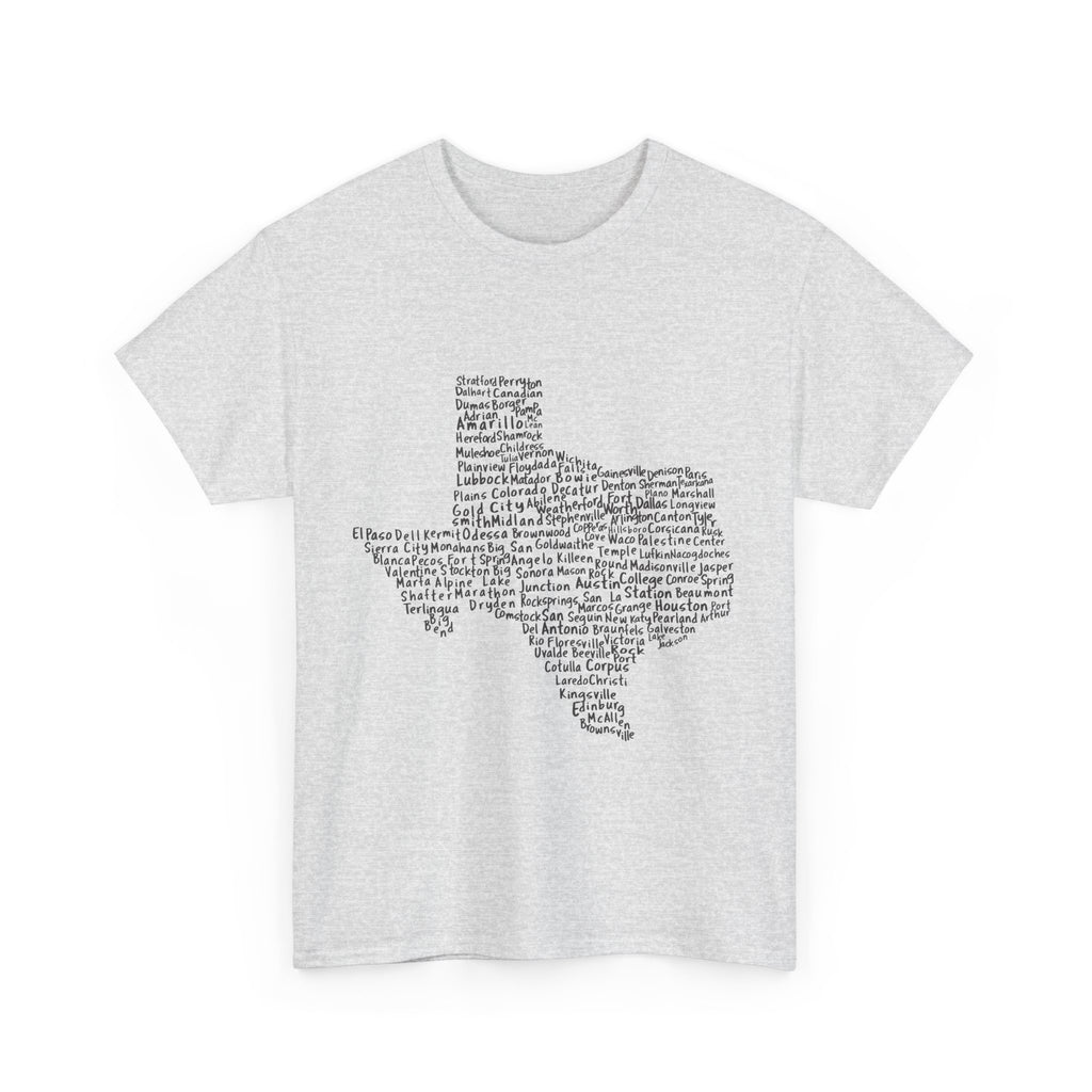 Handwritten Texas Cities T-Shirt