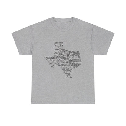 Handwritten Texas Cities T-Shirt