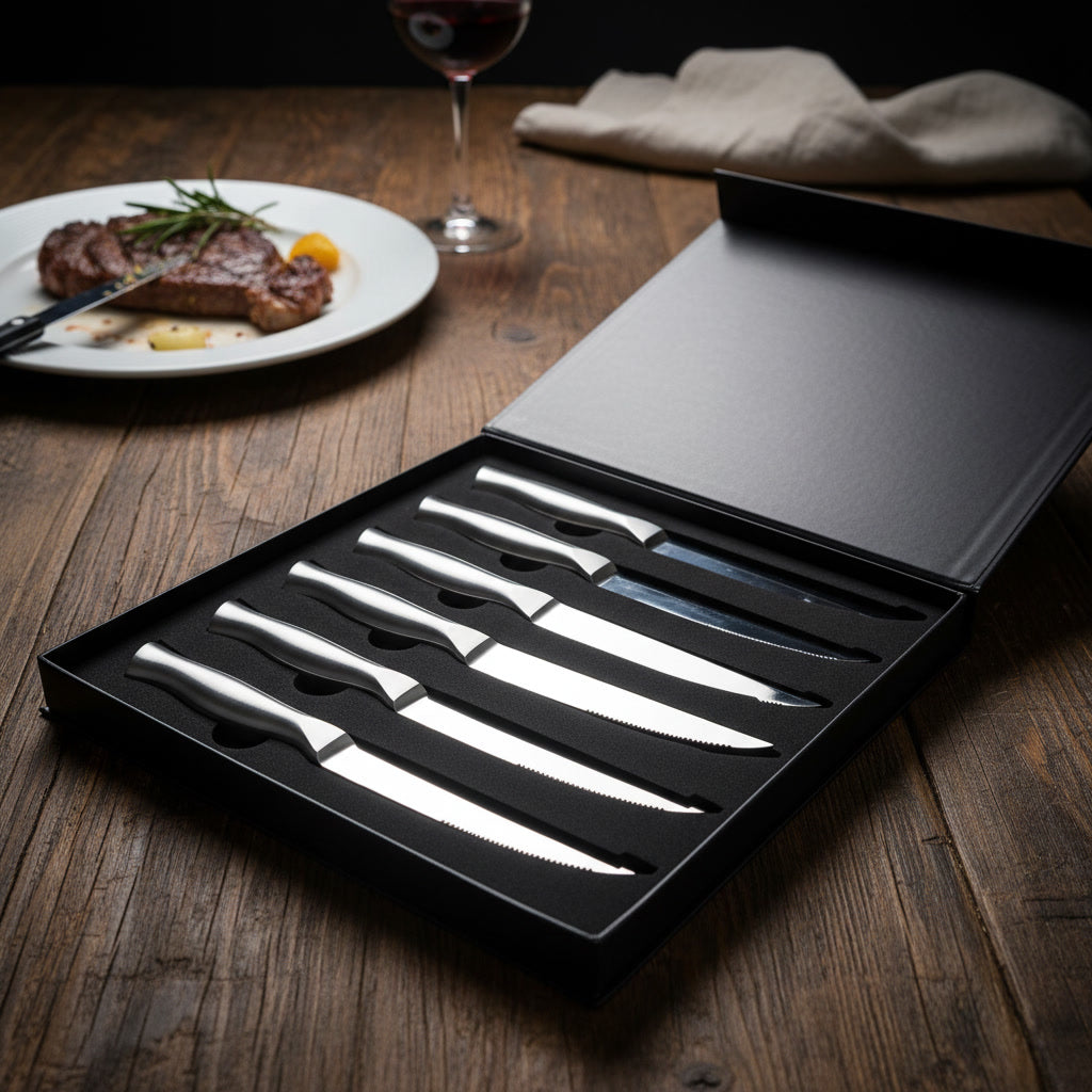 Dallas Elite - 4.5" Steel Steak Knife Set (6 Knives)