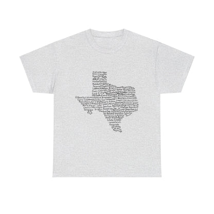 Handwritten Texas Cities T-Shirt