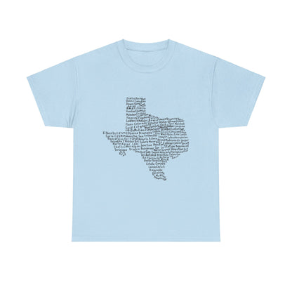 Handwritten Texas Cities T-Shirt