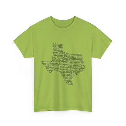 Handwritten Texas Cities T-Shirt