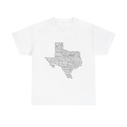 Handwritten Texas Cities T-Shirt