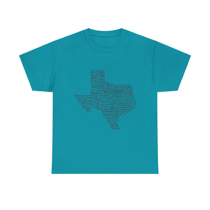 Handwritten Texas Cities T-Shirt