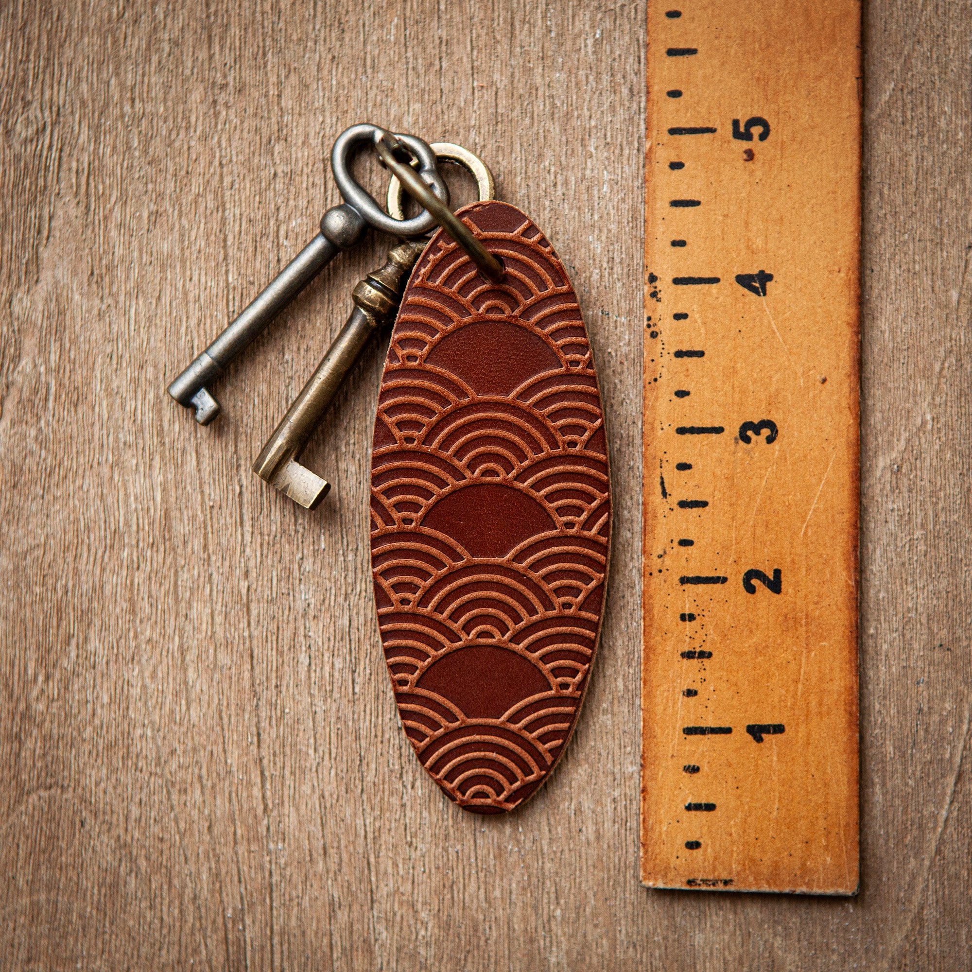 Artisan Leather Keychain Design 06