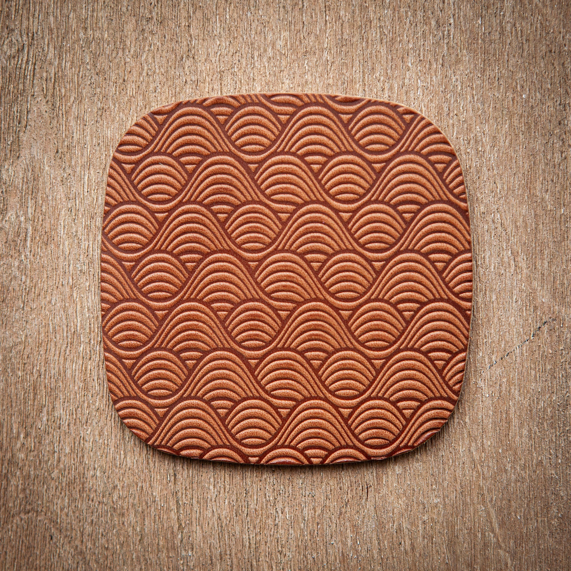 Artisan Leather Coaster Design 02