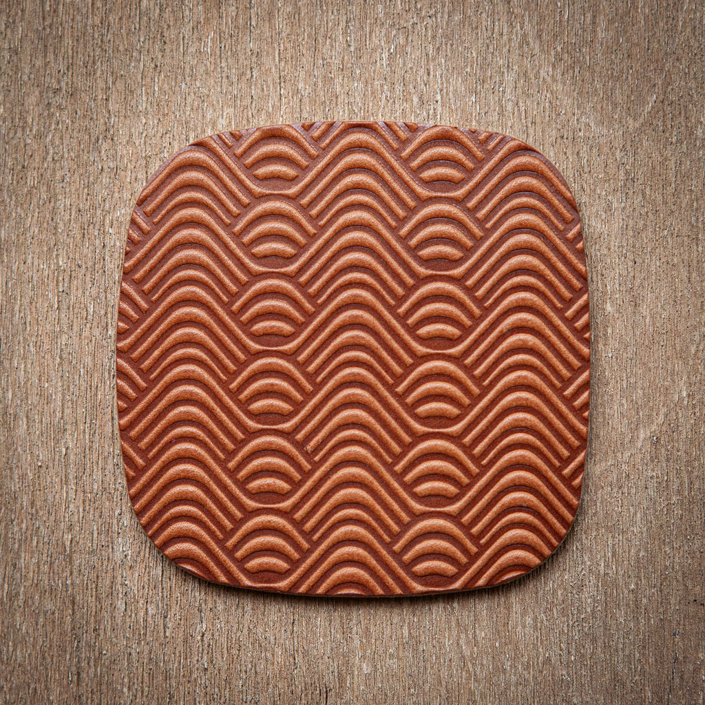 Artisan Leather Coaster Design 04