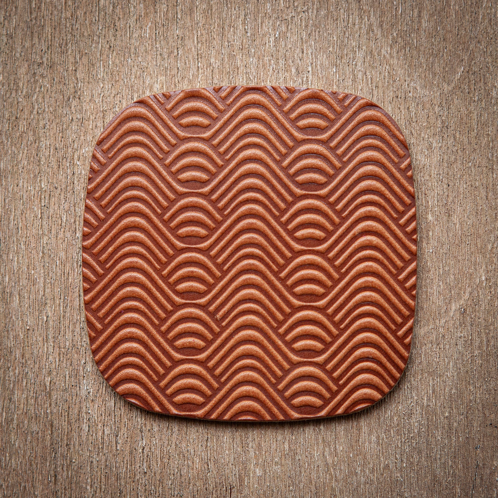 Artisan Leather Coaster Design 04