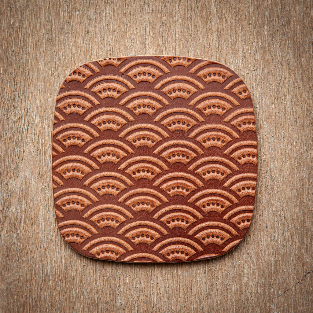 Artisan Leather Coaster Design 07