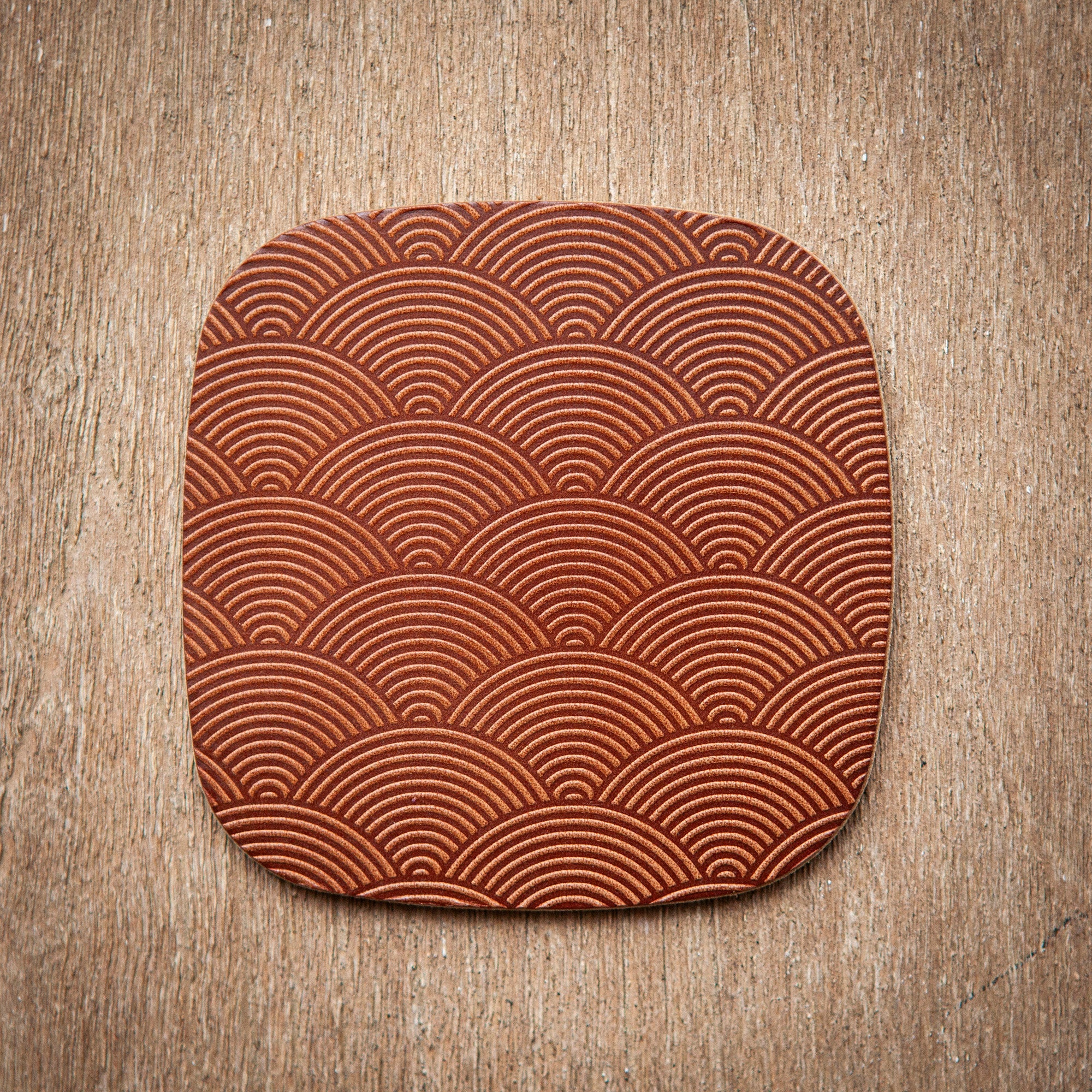 Artisan Leather Coaster Design 08