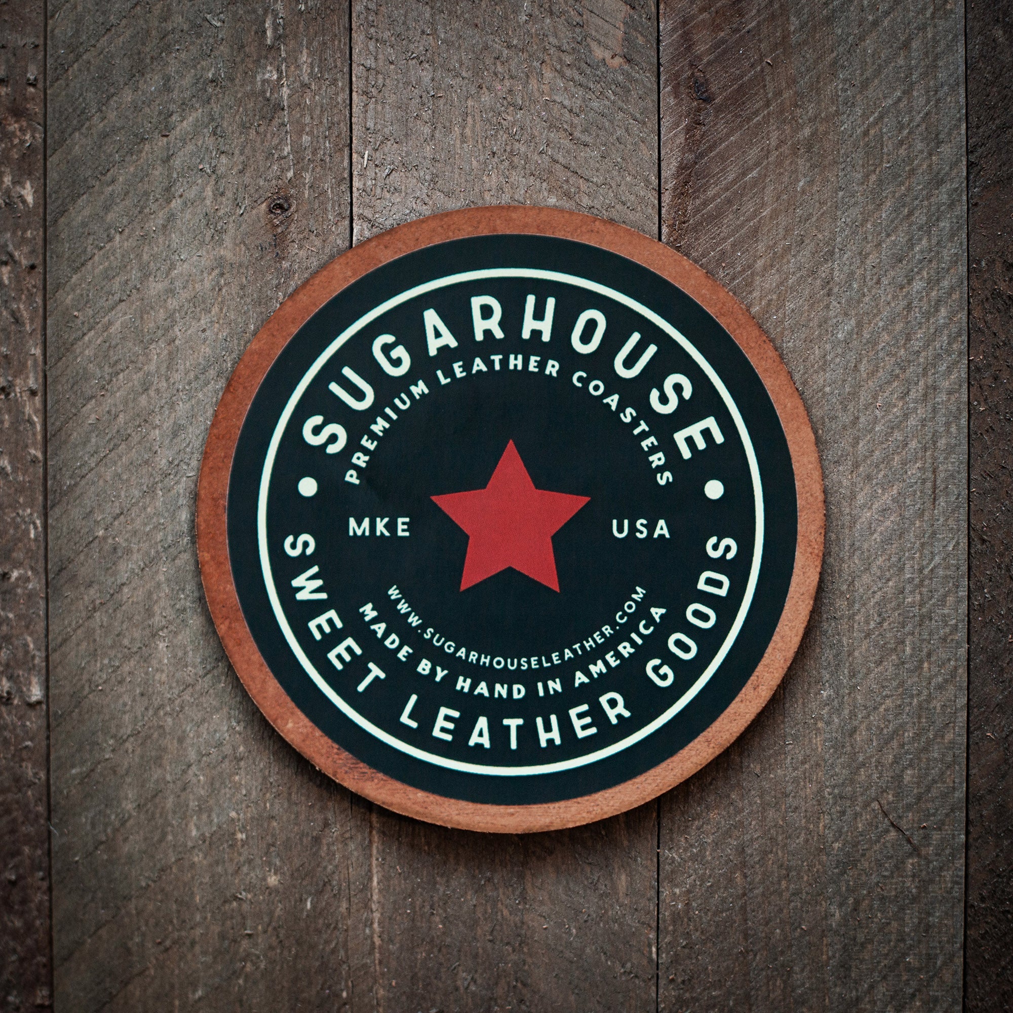 Old Faithful Yellowstone National Park Leather Coaster
