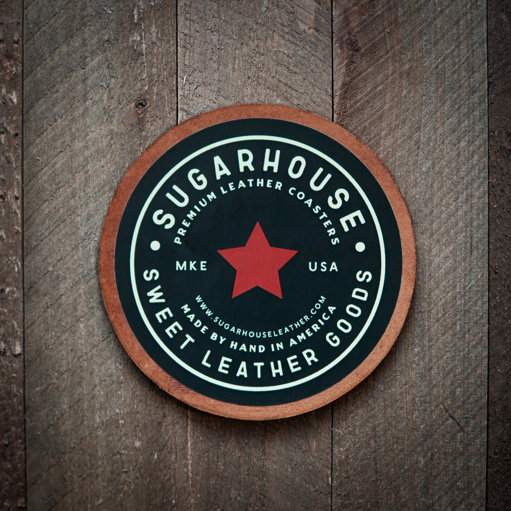 Here For A Good Time  Leather Coaster