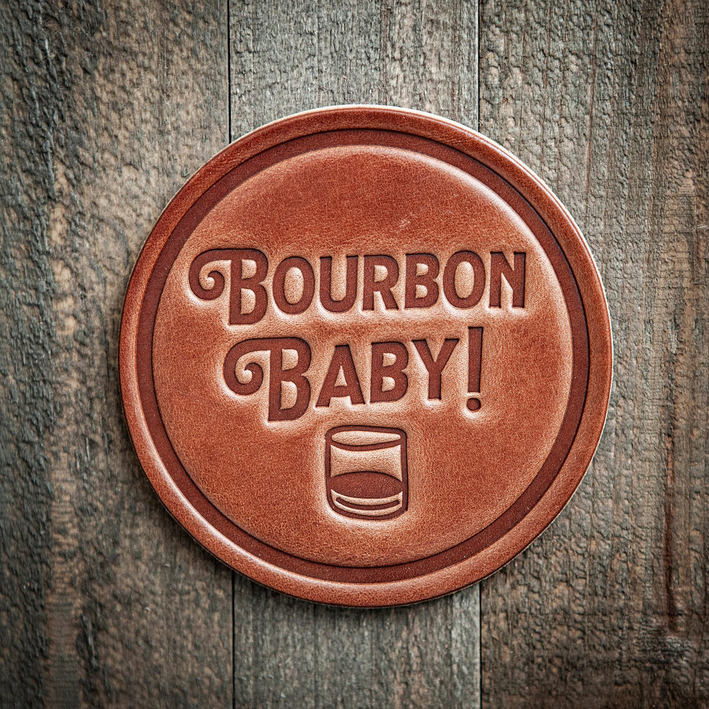 Bourbon Baby! Leather Coaster