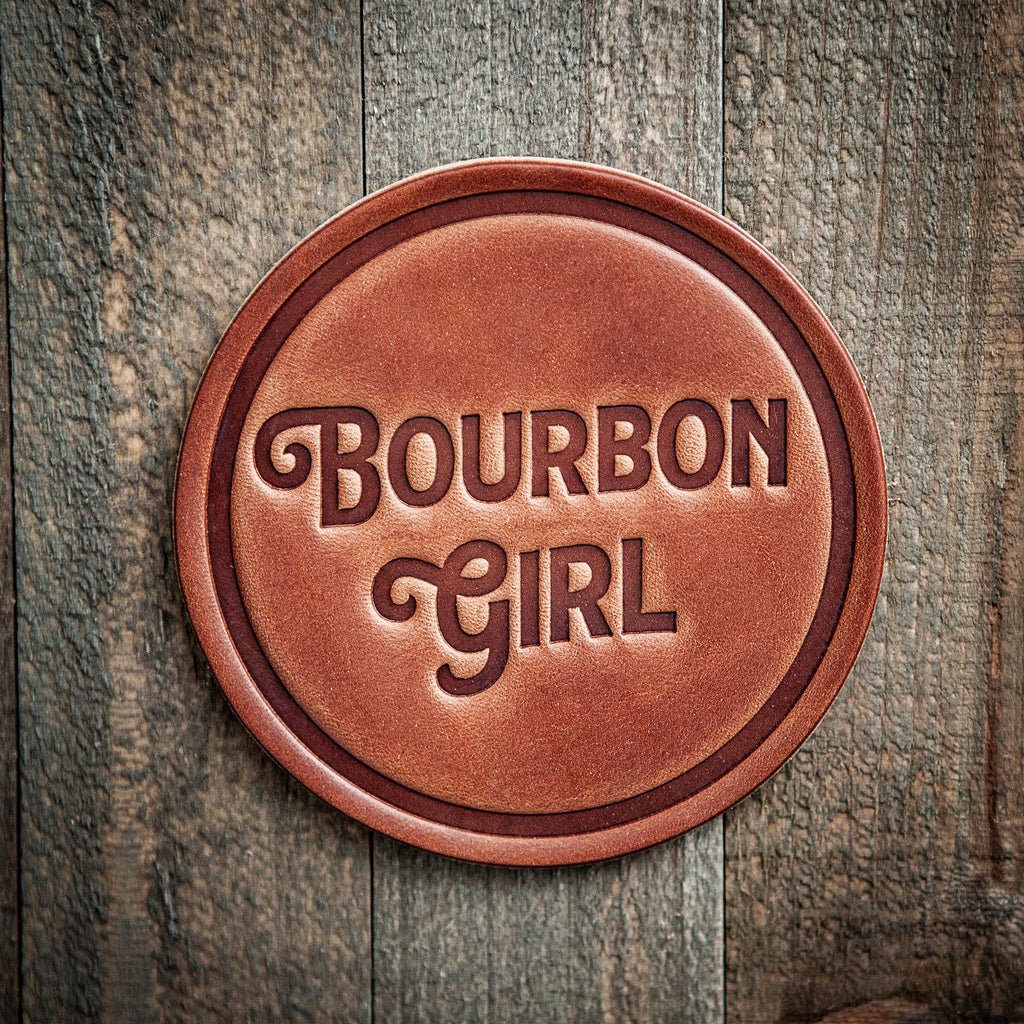 Bourbon Girl Leather Coaster