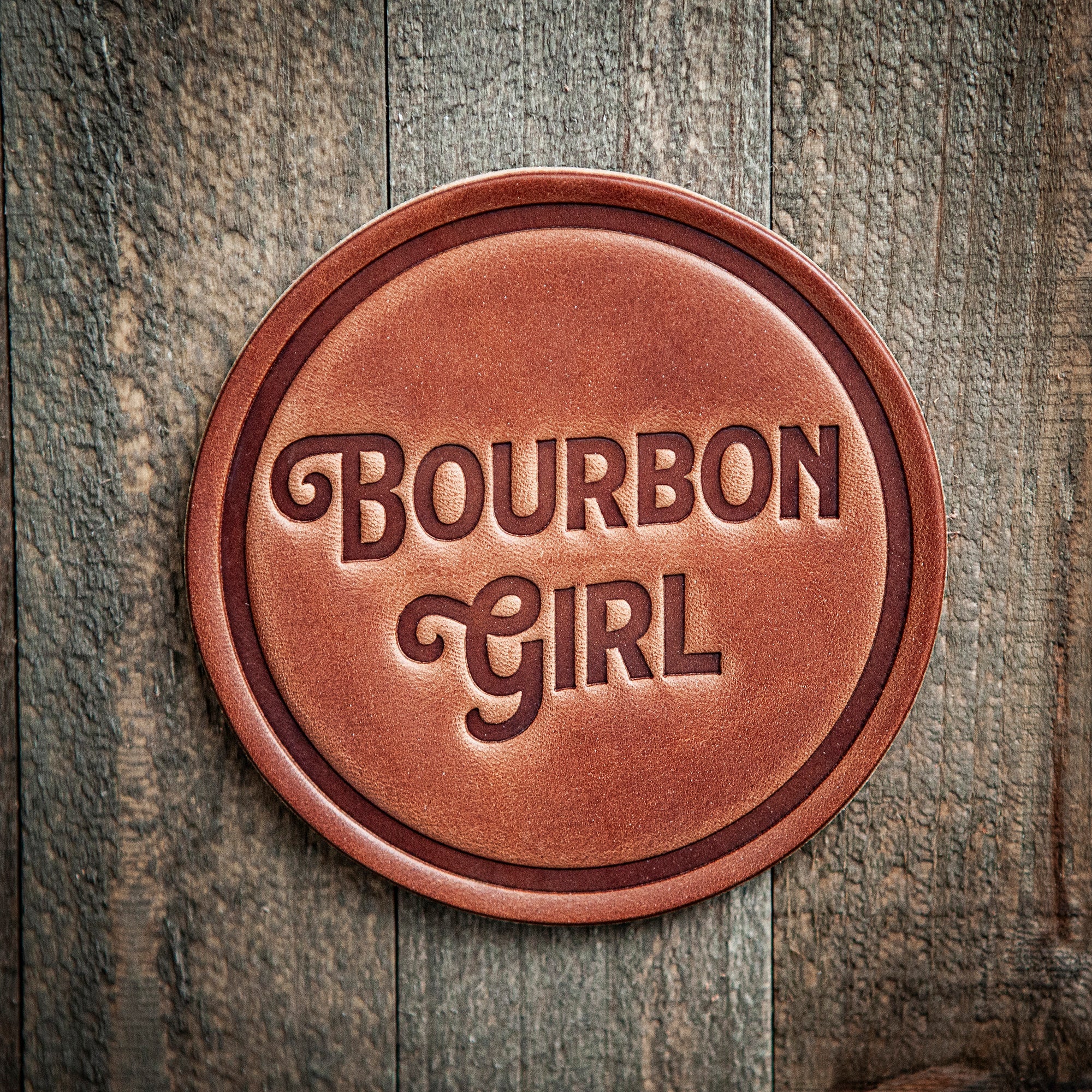 Bourbon Girl Leather Coaster
