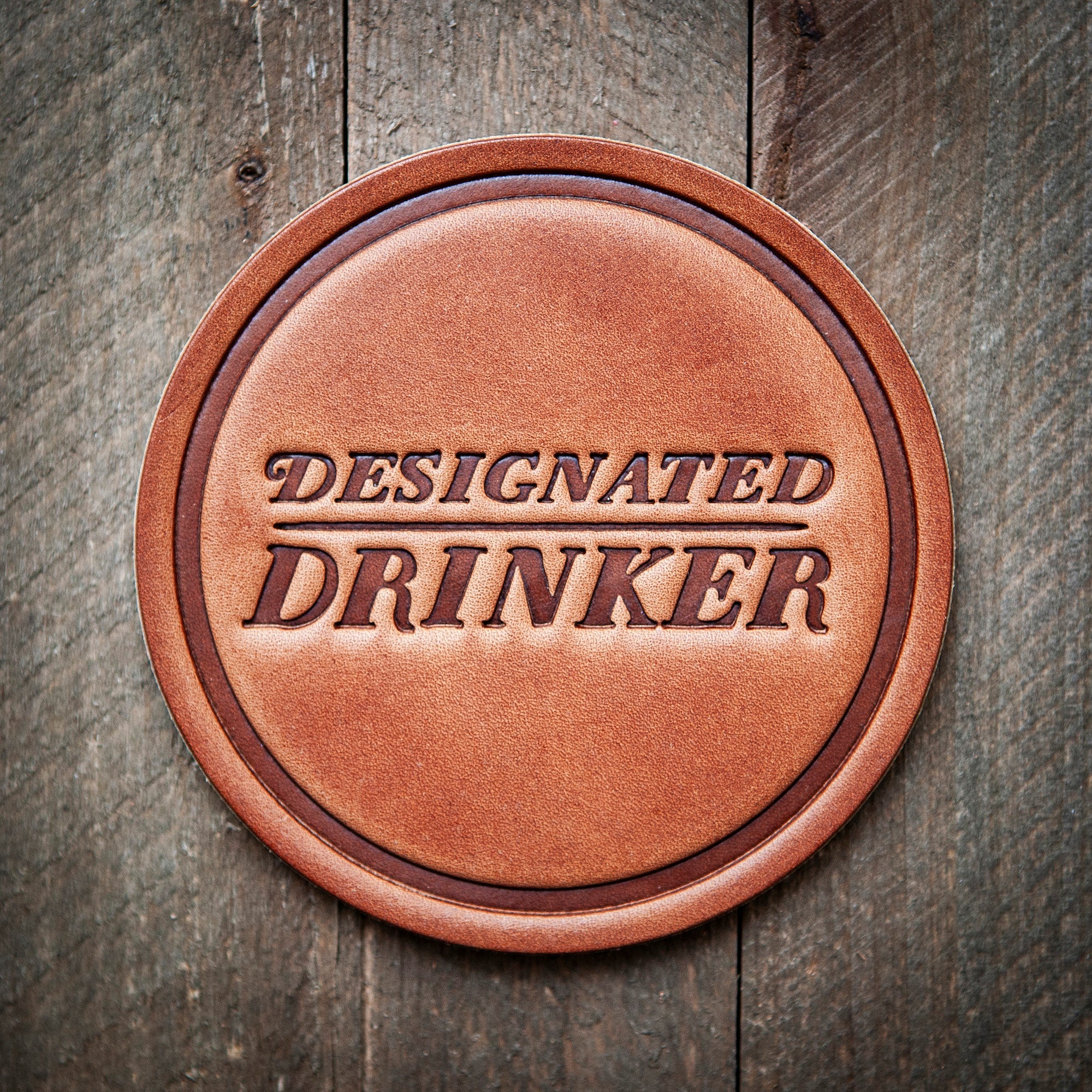 Designated Drinker Leather Coaster