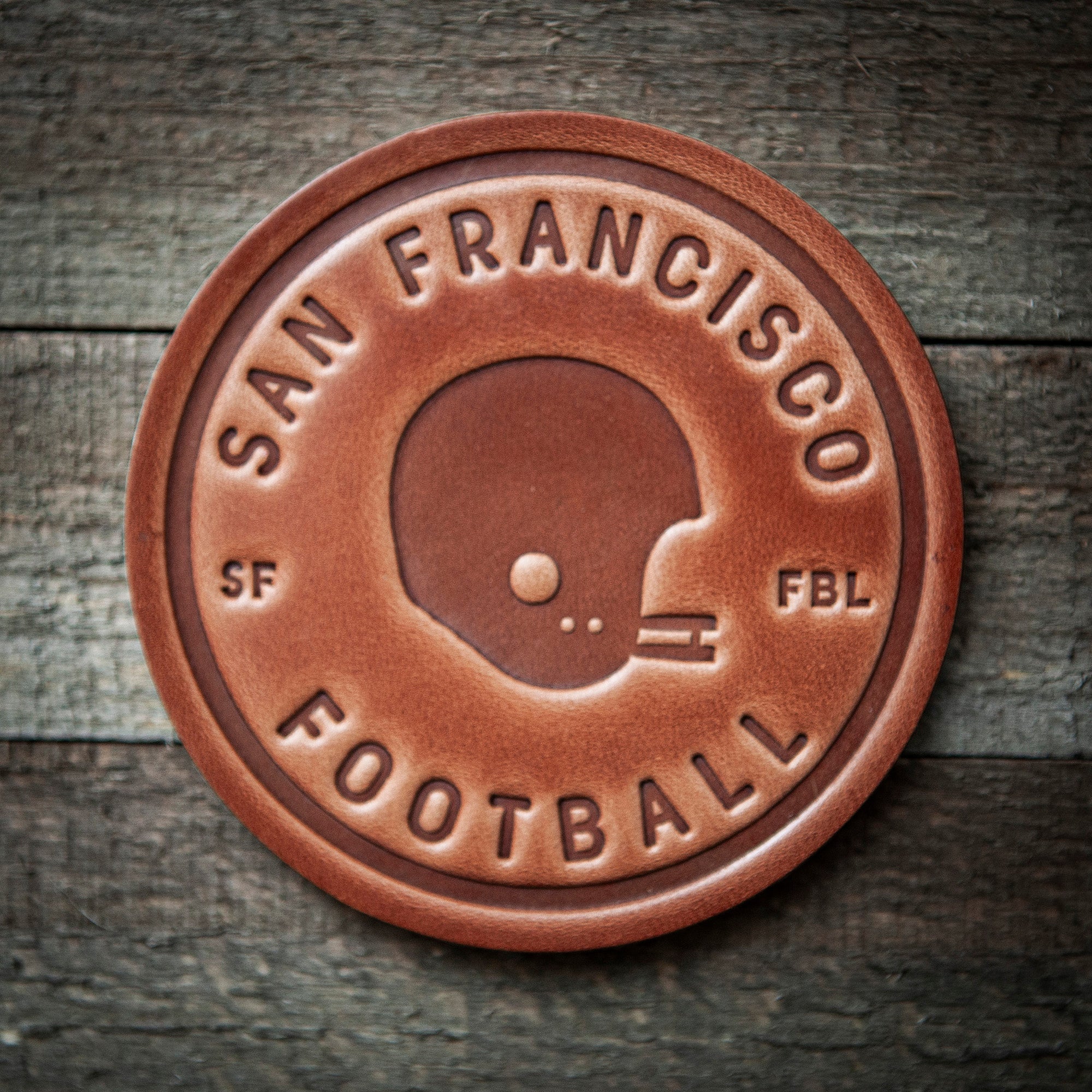 San Francisco Football Leather Coaster