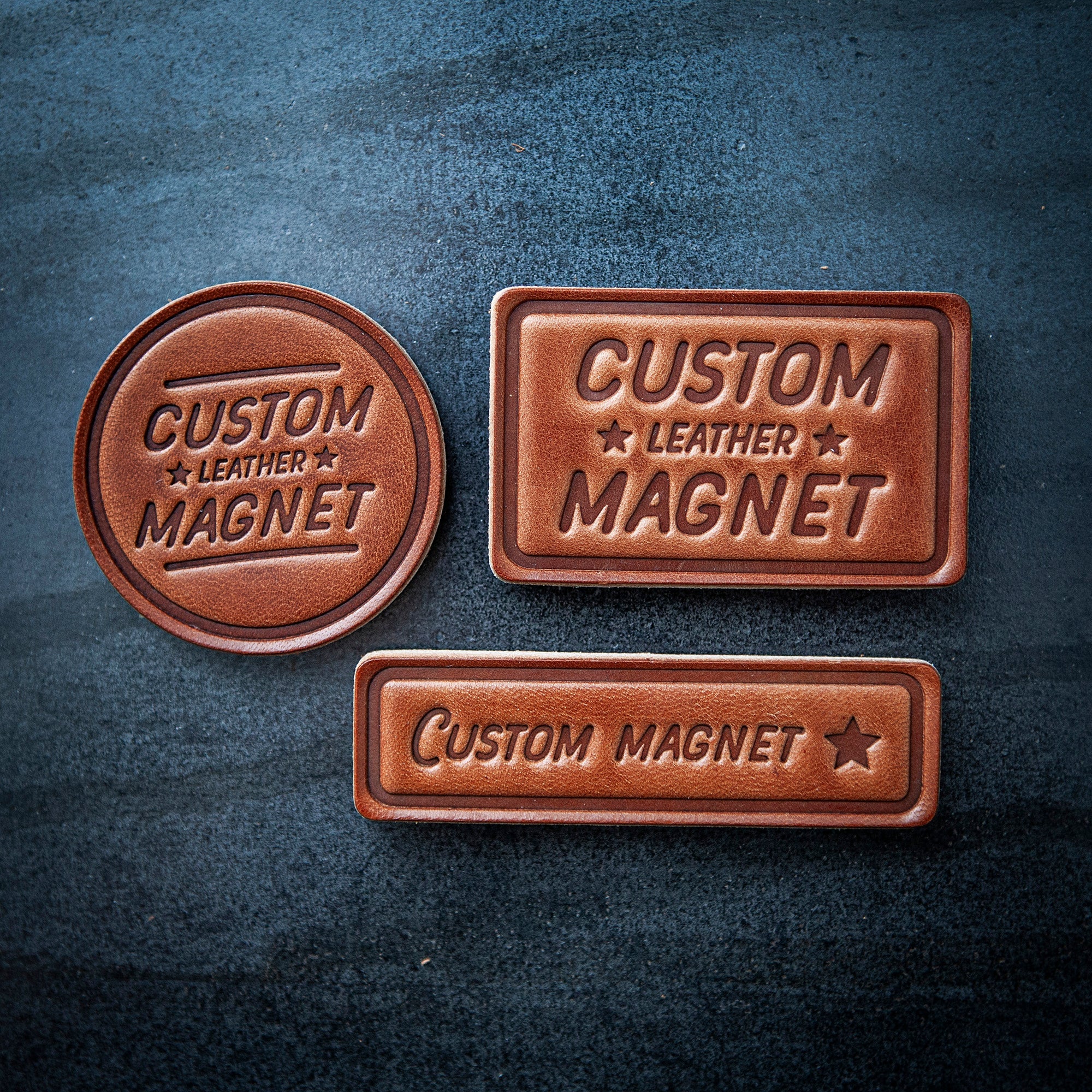 Austin Texas  Leather Magnet Circle Style