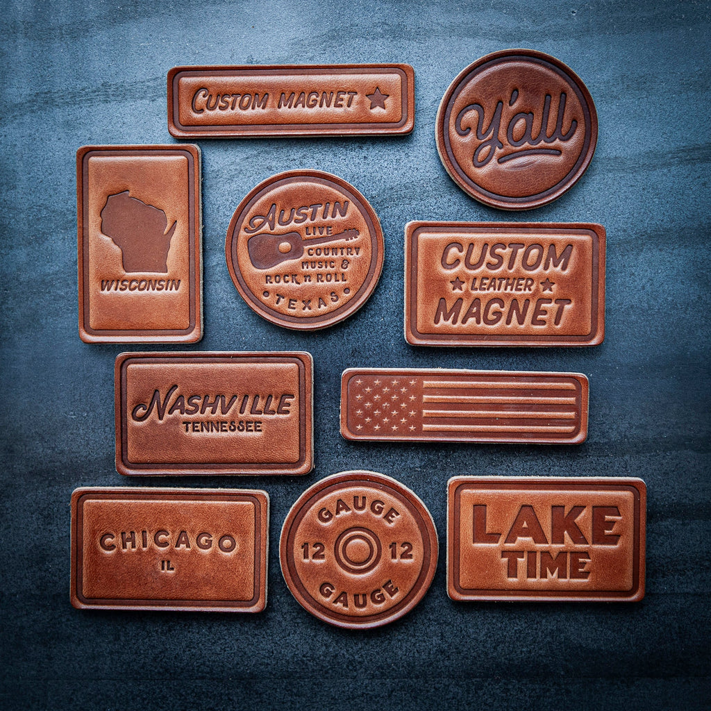 Tennessee Silhouette Leather Magnet Block Style