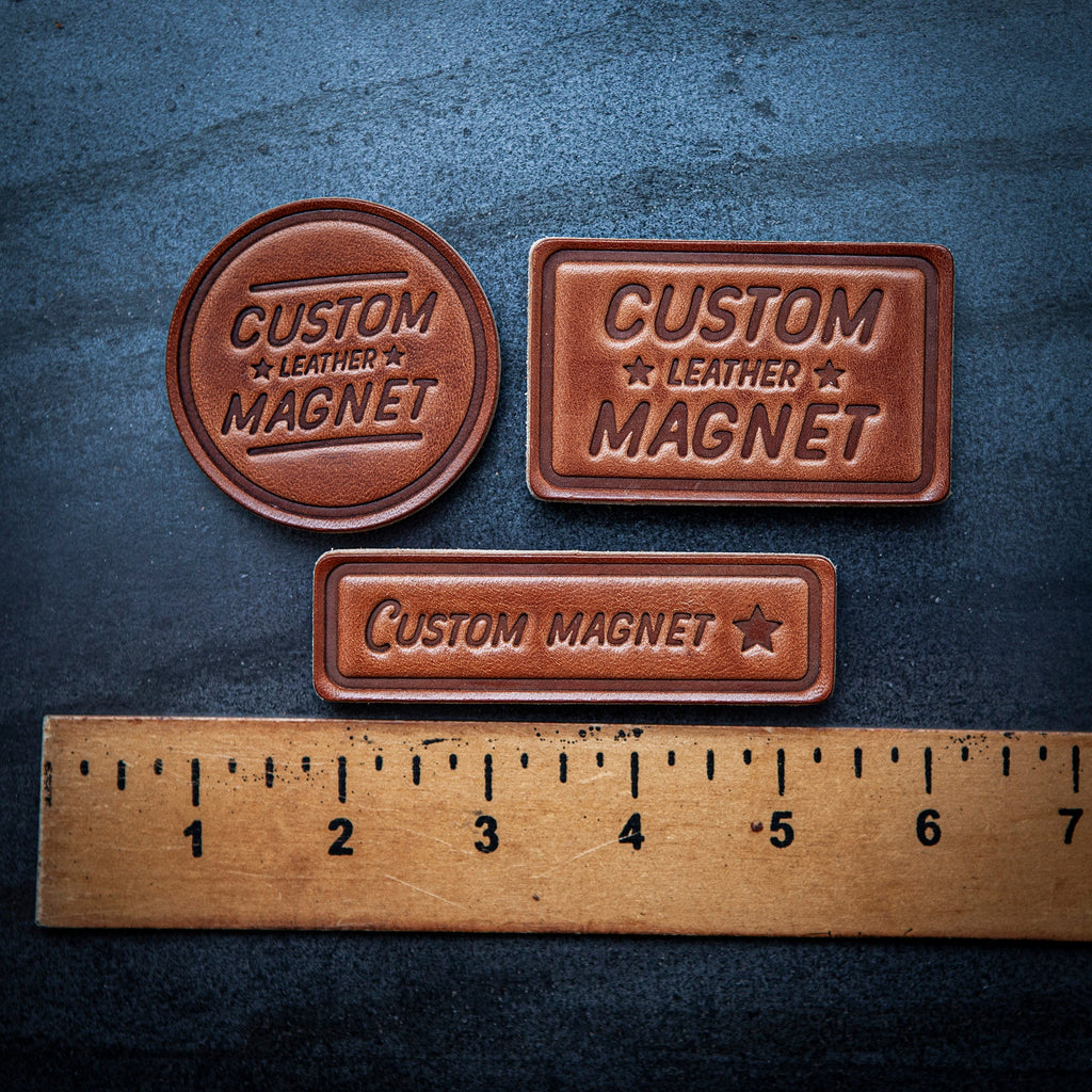 Park City Utah Leather Magnet Block Style