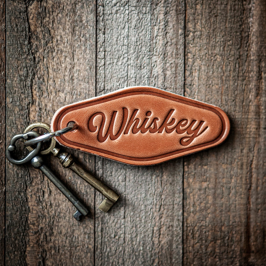 Whiskey Script Keychain Motel Style