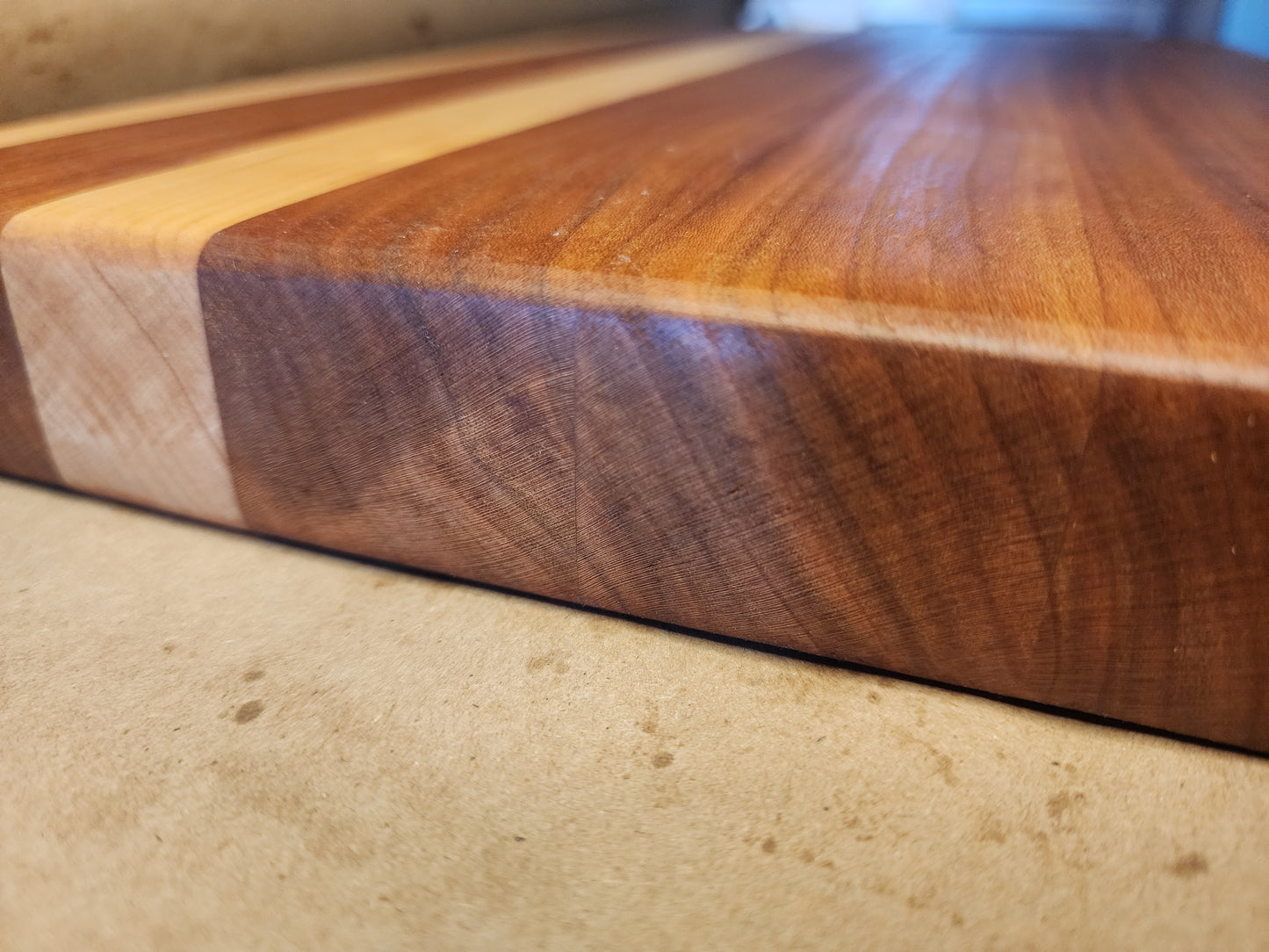 Long Premium Cherry and Maple Wood Cutting Board